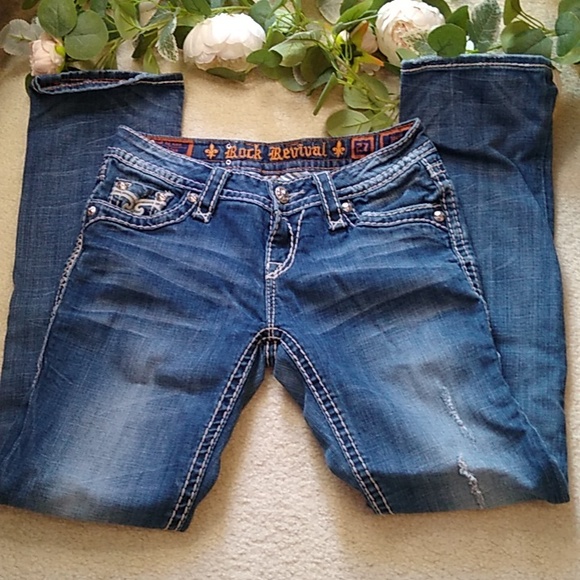 Rock Revival jeans with decorative pockets, distressing and extra stitching, - Picture 10 of 12